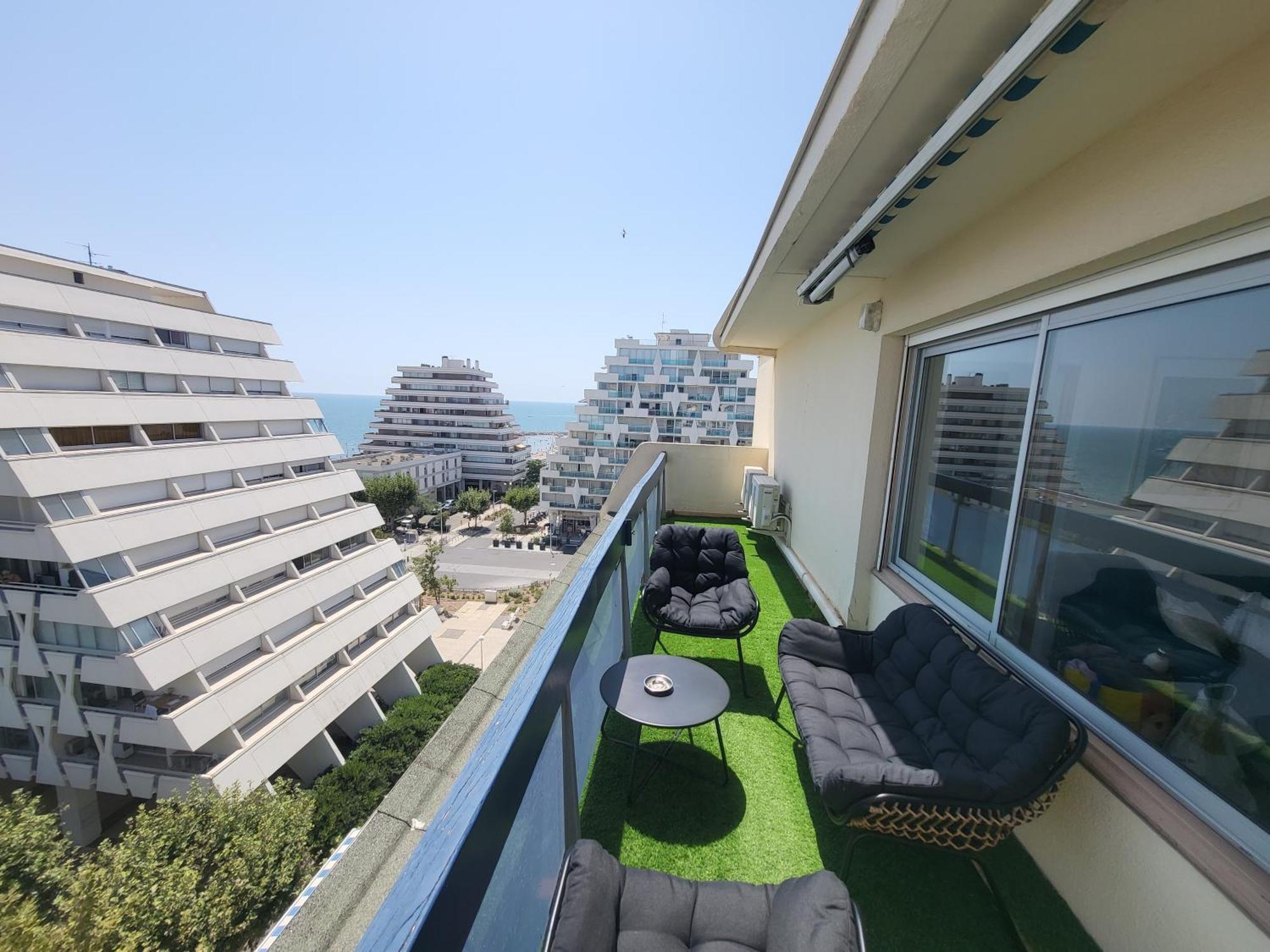 Appartement Lumineux Avec Vue Sur Mer A 50 M De La Plage Et Du Centre La Grande-Motte Kültér fotó